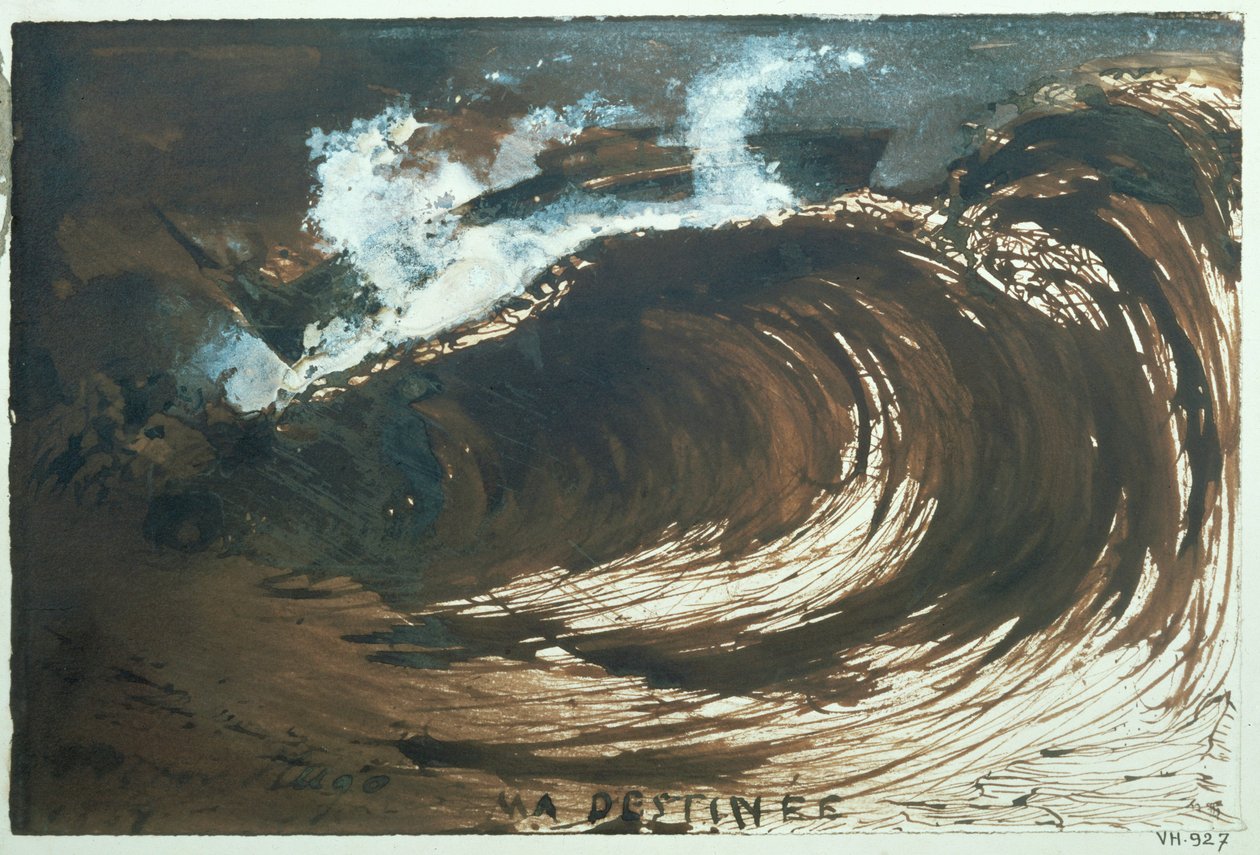 Ma destinee ... (pen, lavering og gouache) af Victor Hugo