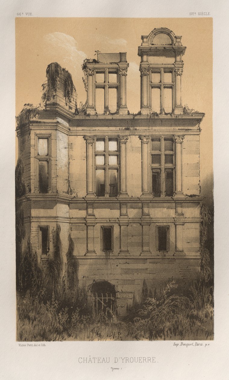 ...pl. 66, Château DYrouerre Yonne, 1860. af Victor Petit