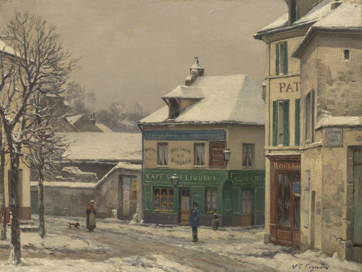 Sneeffekt i forstæderne, ca. 1875-85 af Victor Vignon