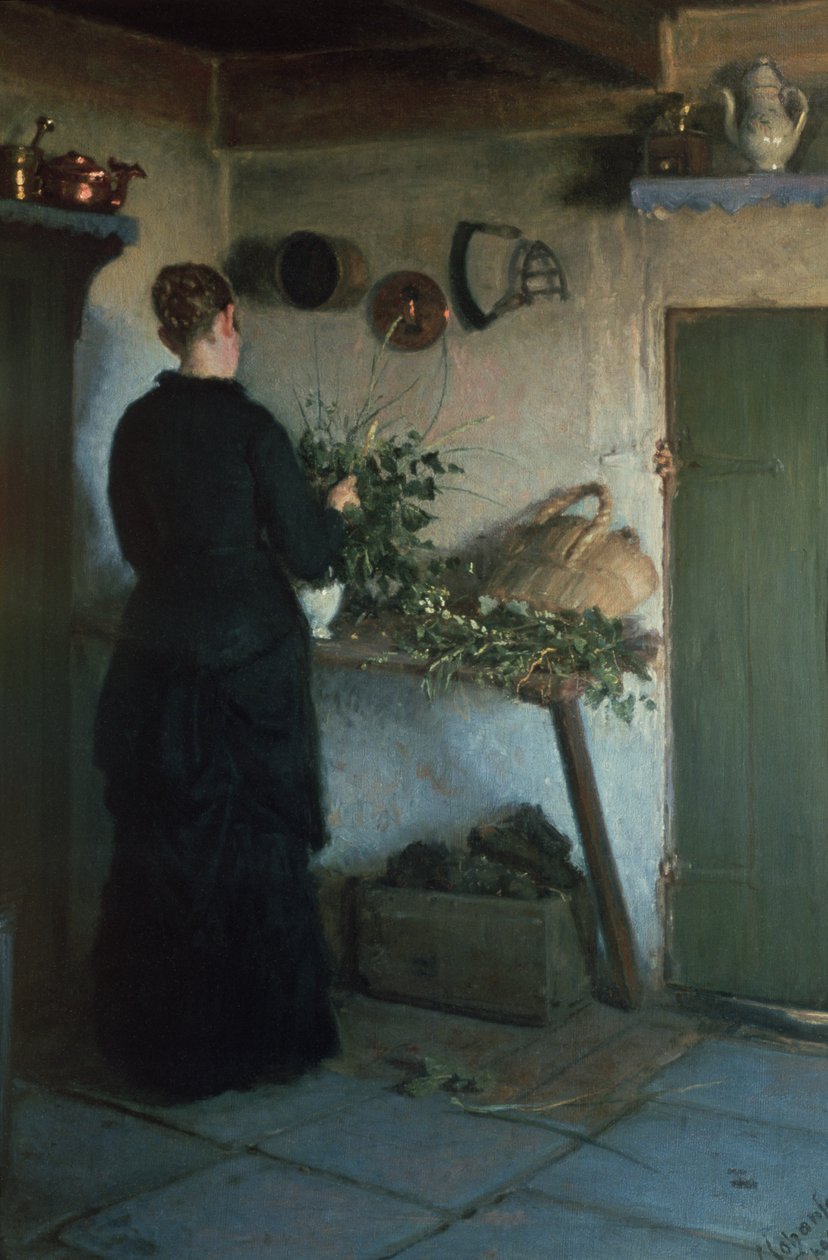 Dame i køkkenet af Viggo Johansen