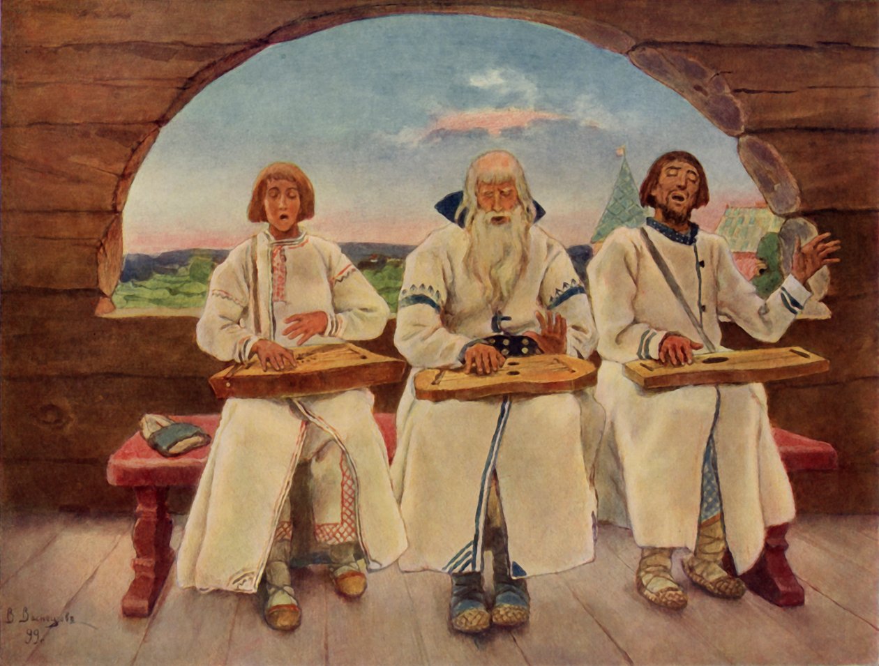 Musikerne, 1899, 1965. af Viktor Mikhaylovich Vasnetsov