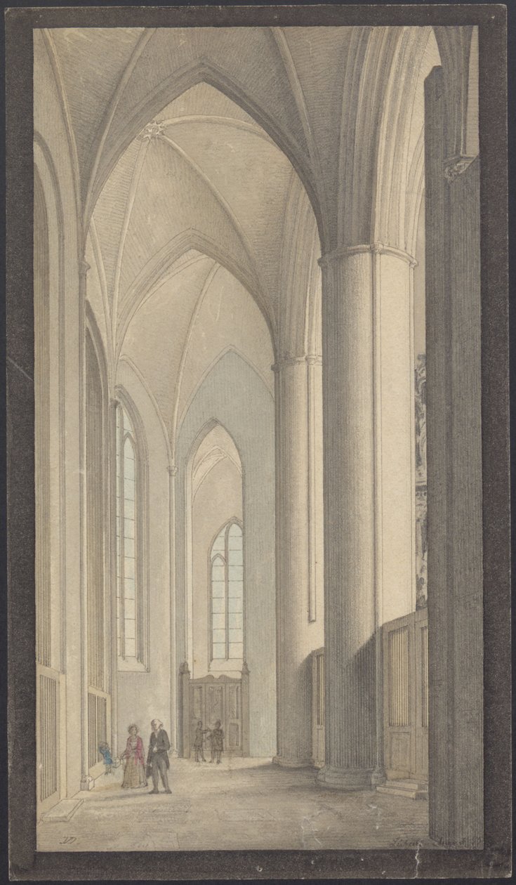 Interiør i Lübeck -katedralen 1855 af Vilhelm Dahlerup
