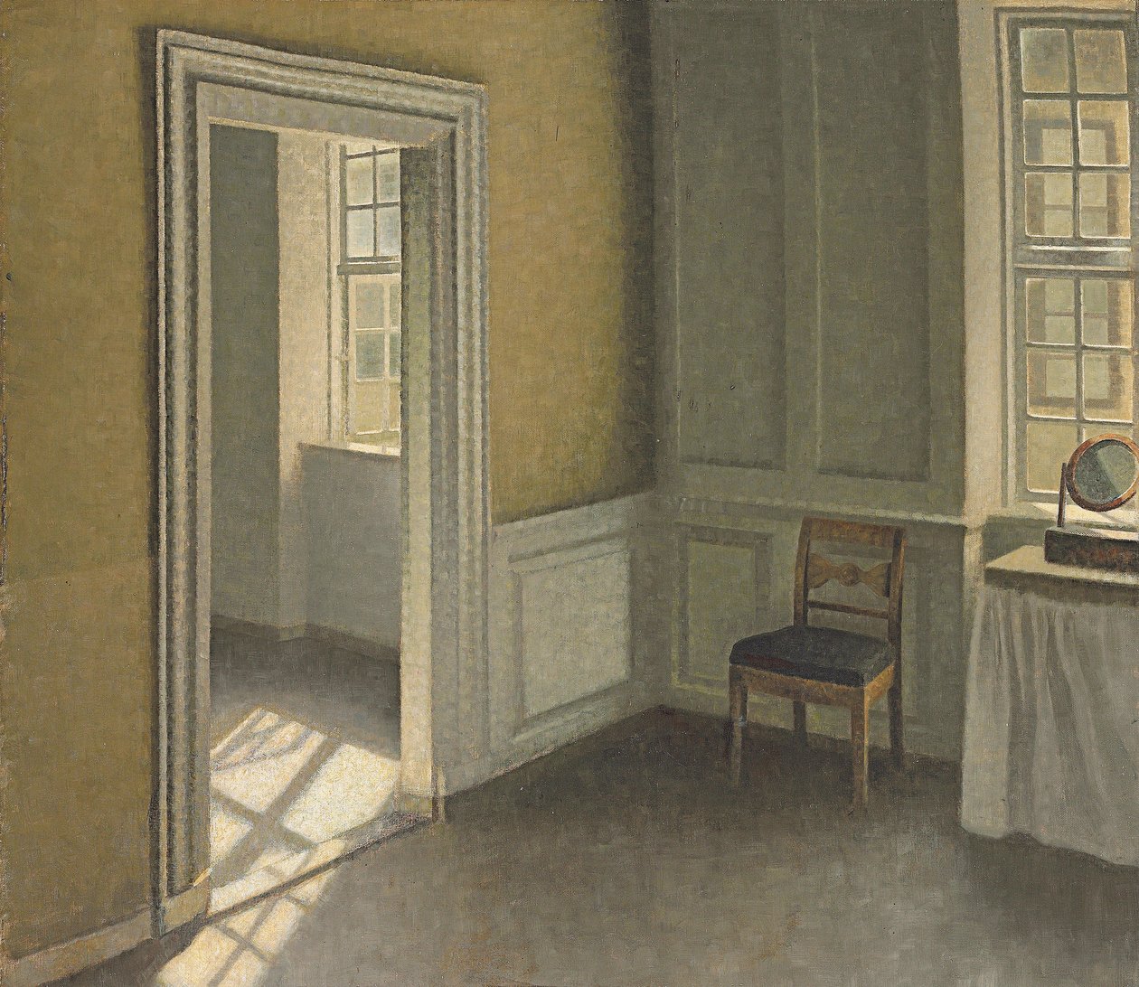 Bedroom, Strandgade 30, 1906 af Vilhelm Hammershoi