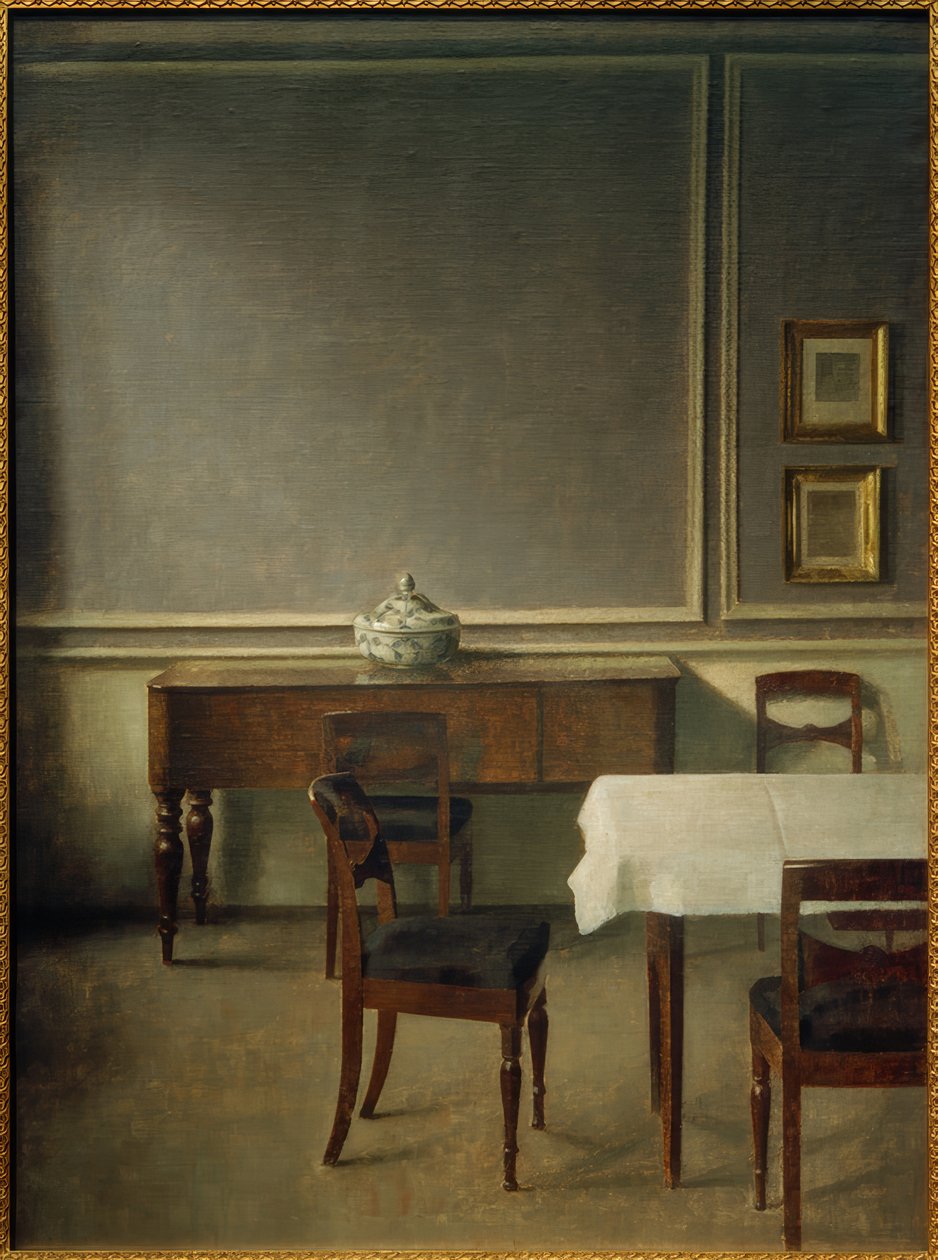 Interiør med porcelænsterrine af Vilhelm Hammershoi