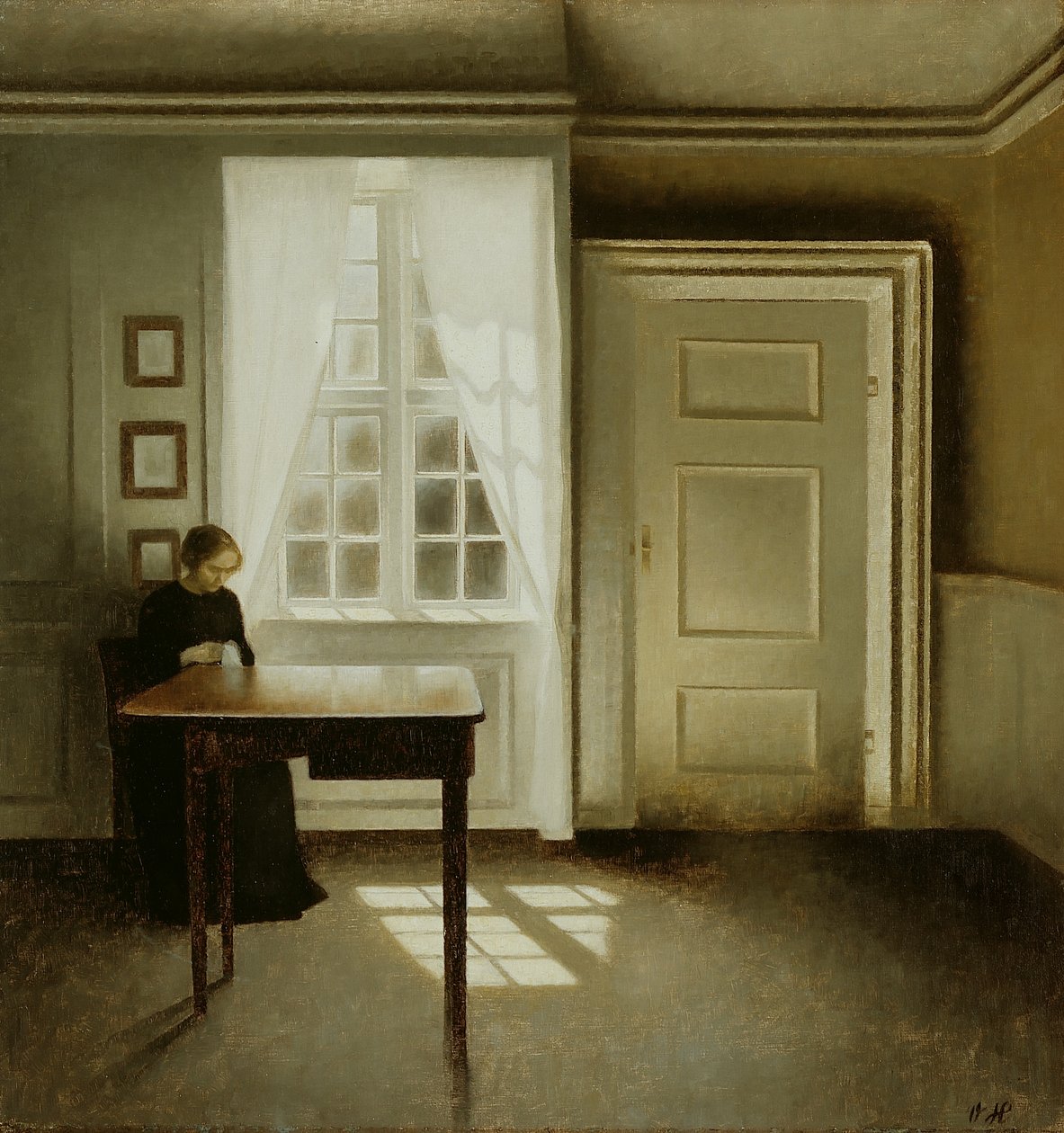 Interiør med en dame, 1901 af Vilhelm Hammershoi