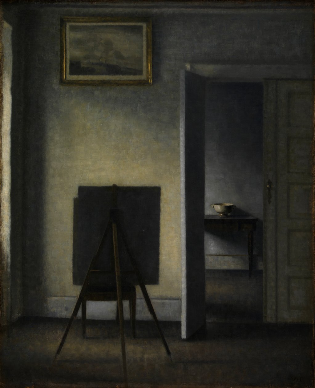 Kunstnerens staffeli, 1910 af Vilhelm Hammershoi