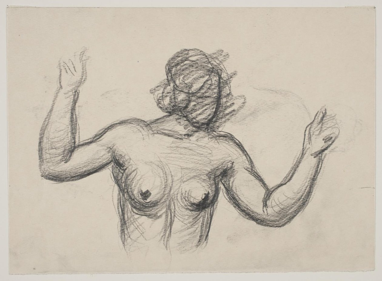 Kvindelig figur, halvfigur, som løfter armene af Vilhelm Lundstrøm