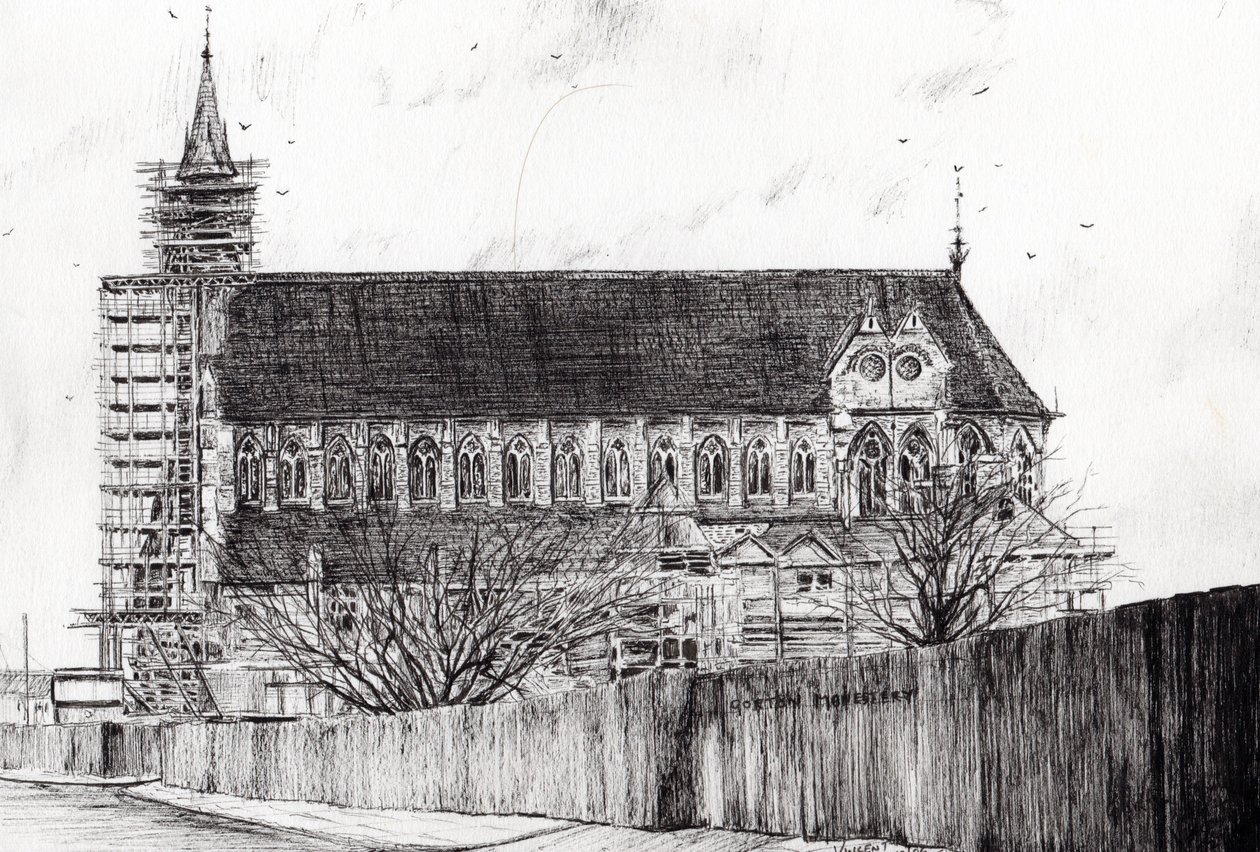 Gorton Monastery, 2006, (blæk på papir) af Vincent Alexander Booth