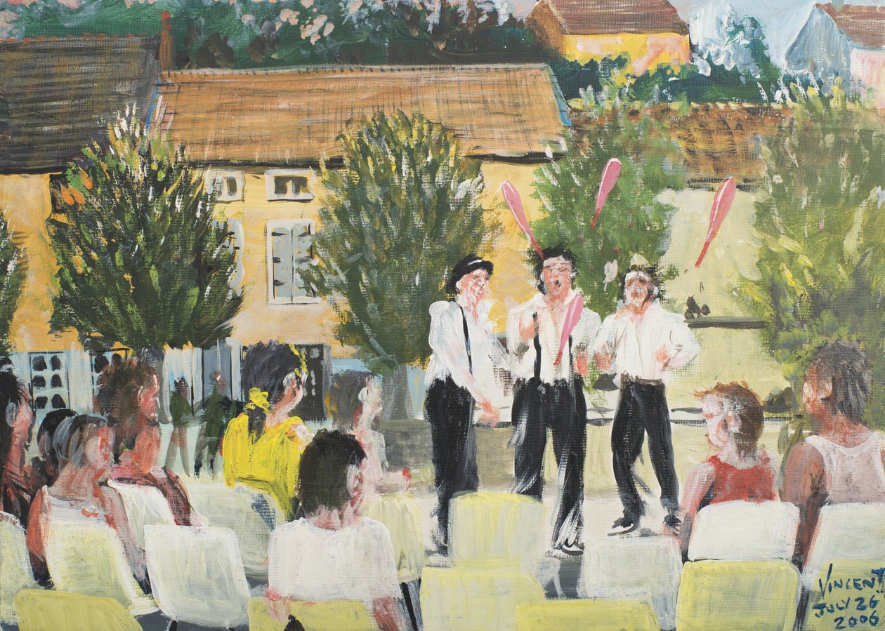 Italienske kunstnere, Laignes, Frankrig. 2006, (Akryl på lærredsplade) af Vincent Alexander Booth