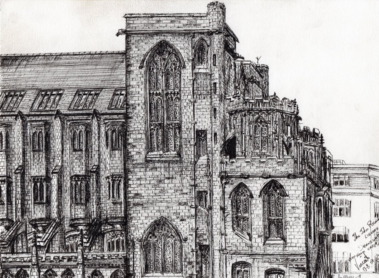 Rylands Library Manchester, 2007, (blæk på papir) af Vincent Alexander Booth
