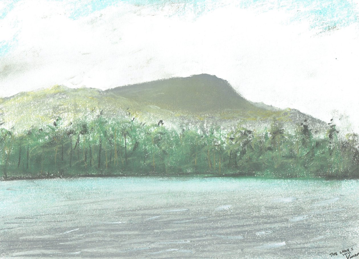 Søerne og bakkerne, 2005, (pastellfarver på papir) af Vincent Alexander Booth