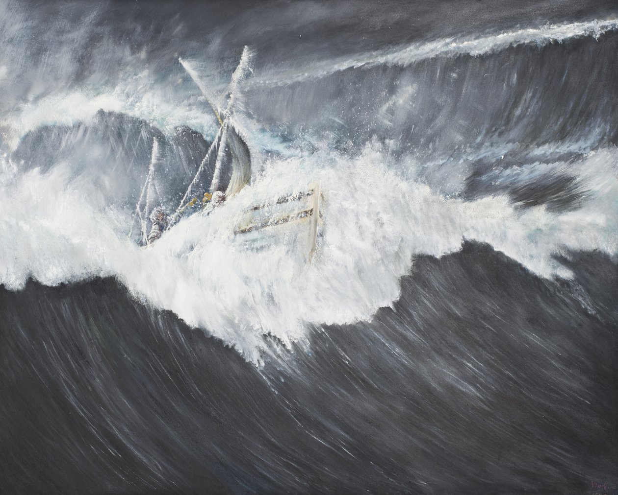 The Gigantic Wave(2),2006, (Olie på lærred) af Vincent Alexander Booth