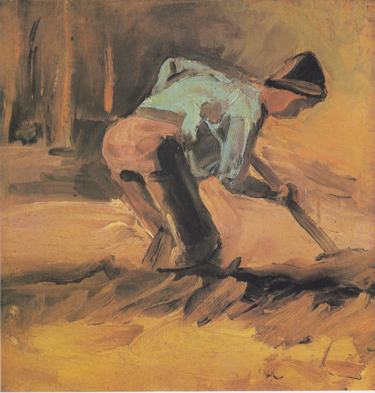 Landmand graver op af Vincent van Gogh