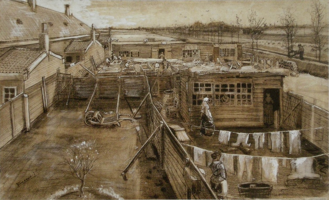 Snedkerværft og vasketøj F 939 JH 150 af Vincent van Gogh