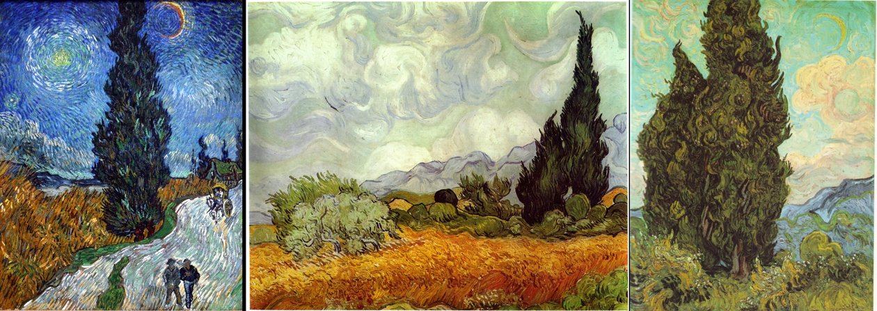 Landevej i Provence om natten af Vincent van Gogh