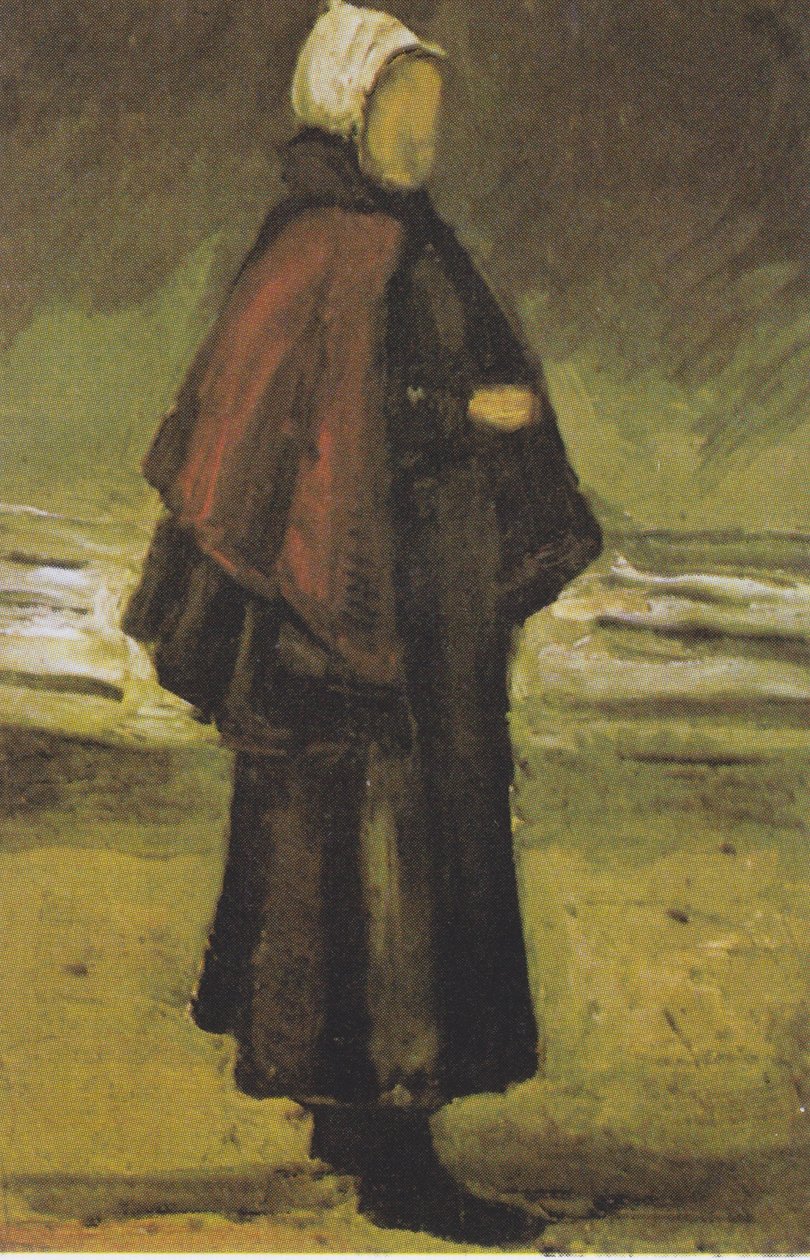 Fiskekvinde på stranden af Vincent van Gogh