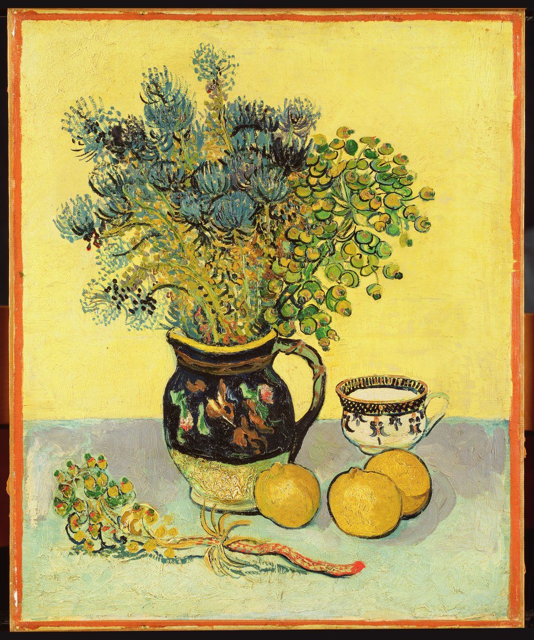 Blomsterstykke og frugt, 1888 af Vincent van Gogh