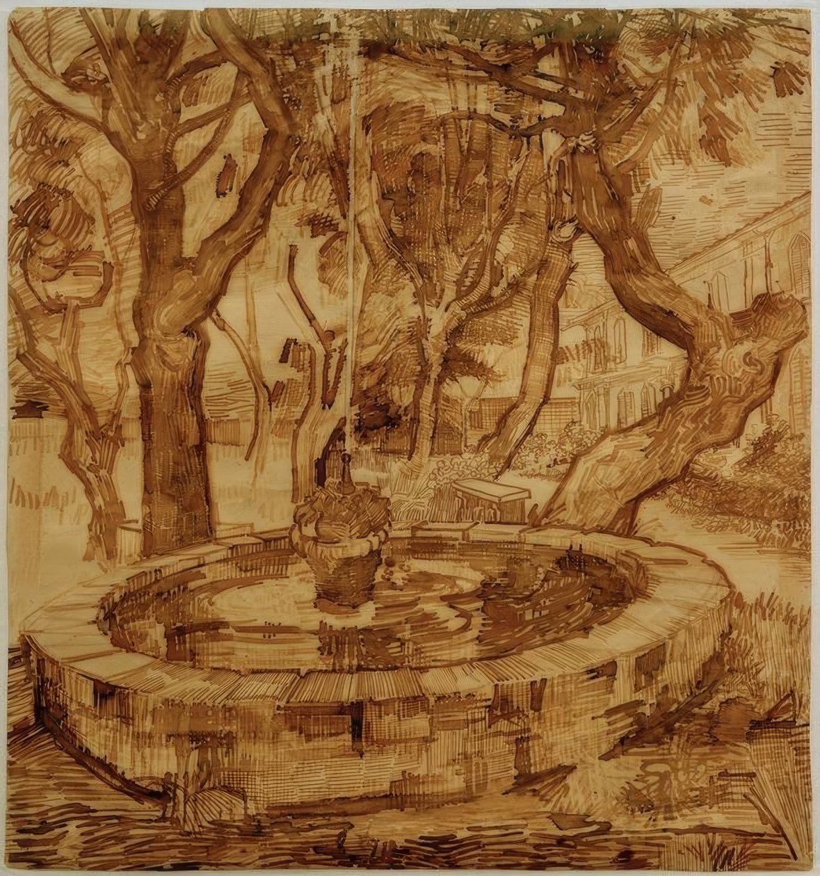 Springvand i sanatoriets have af Vincent van Gogh