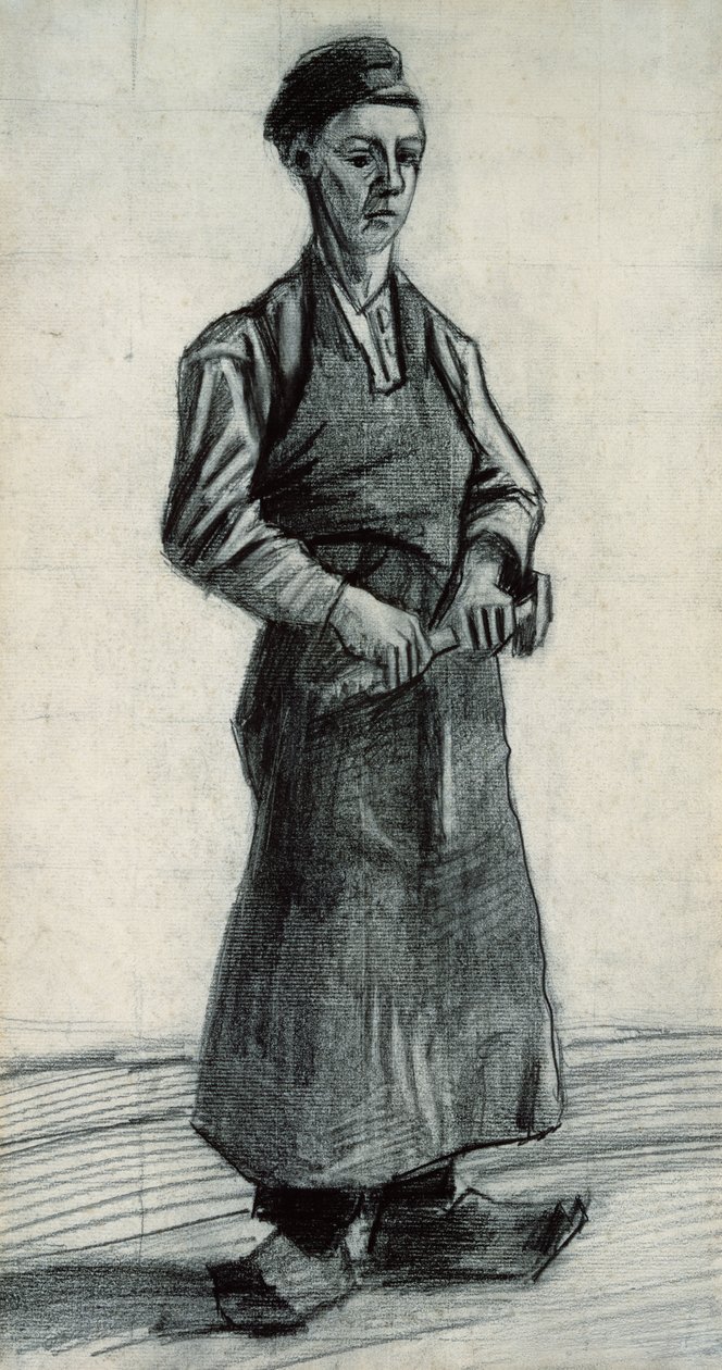 Den unge smed, 1882 (sort kridt og blyant på papir) af Vincent van Gogh