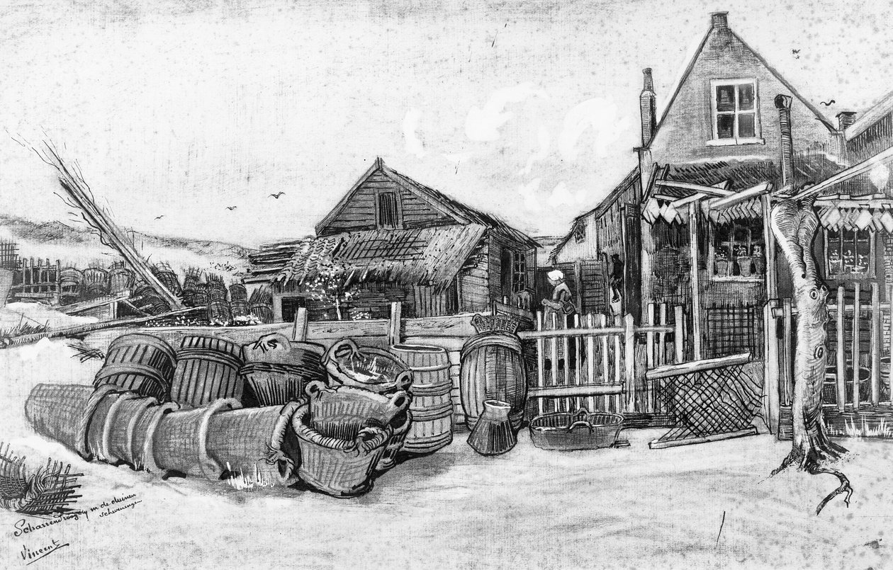 Fisketørringsladen ved Scheveningen, ca. 1882 af Vincent van Gogh
