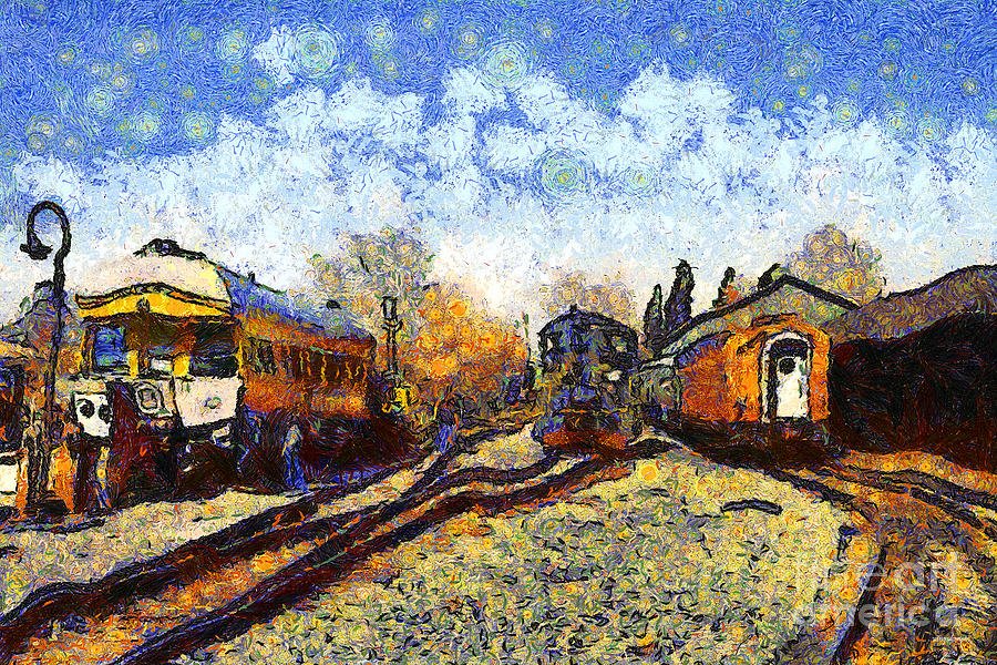 Togstation af Vincent van Gogh