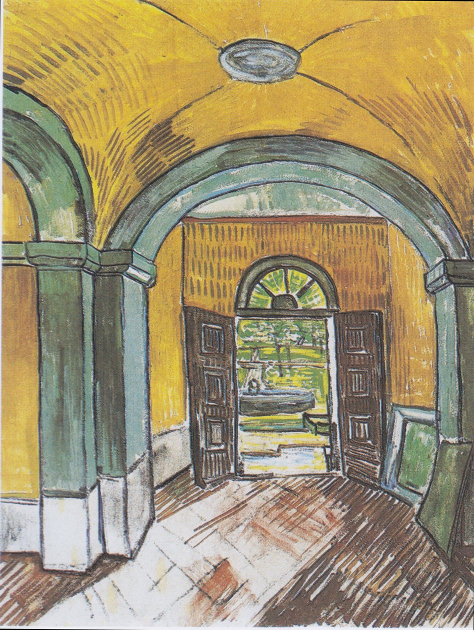 Portico på Saint-Paul hospitalet af Vincent van Gogh
