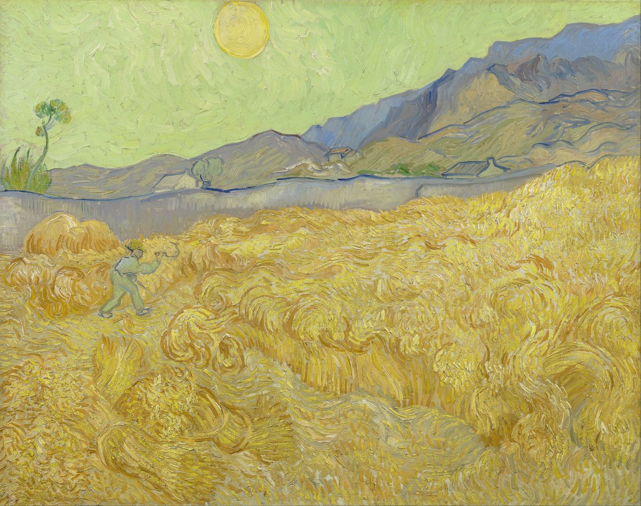 Hvedemark med en høster af Vincent van Gogh