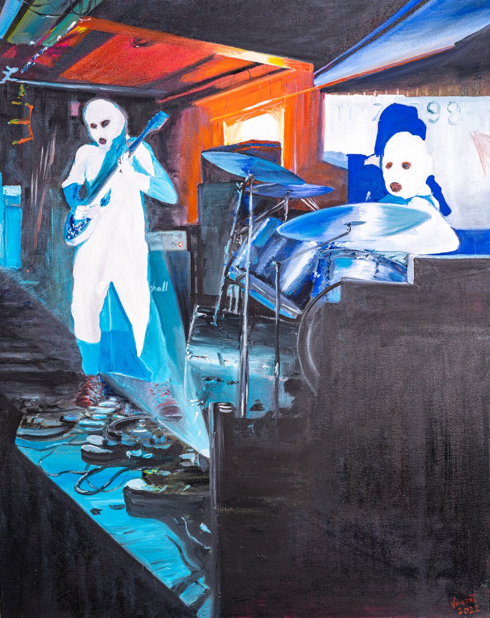 Manchester Binge, 2022 (olie på lærred) af Vincent Alexander Booth