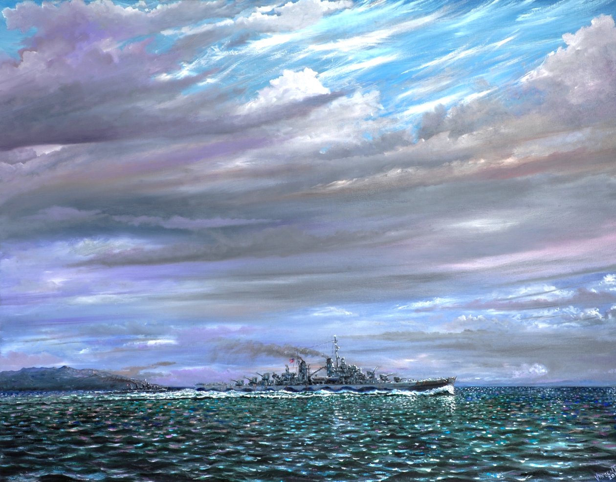 USS Juneau Guadalcanal 1942, 2019 af Vincent Alexander Booth