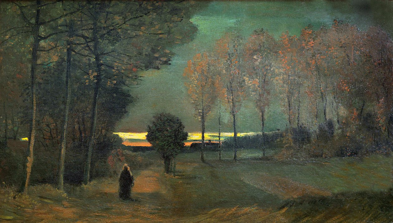 Efterårslandskab om aftenen, 1884. af Vincent van Gogh