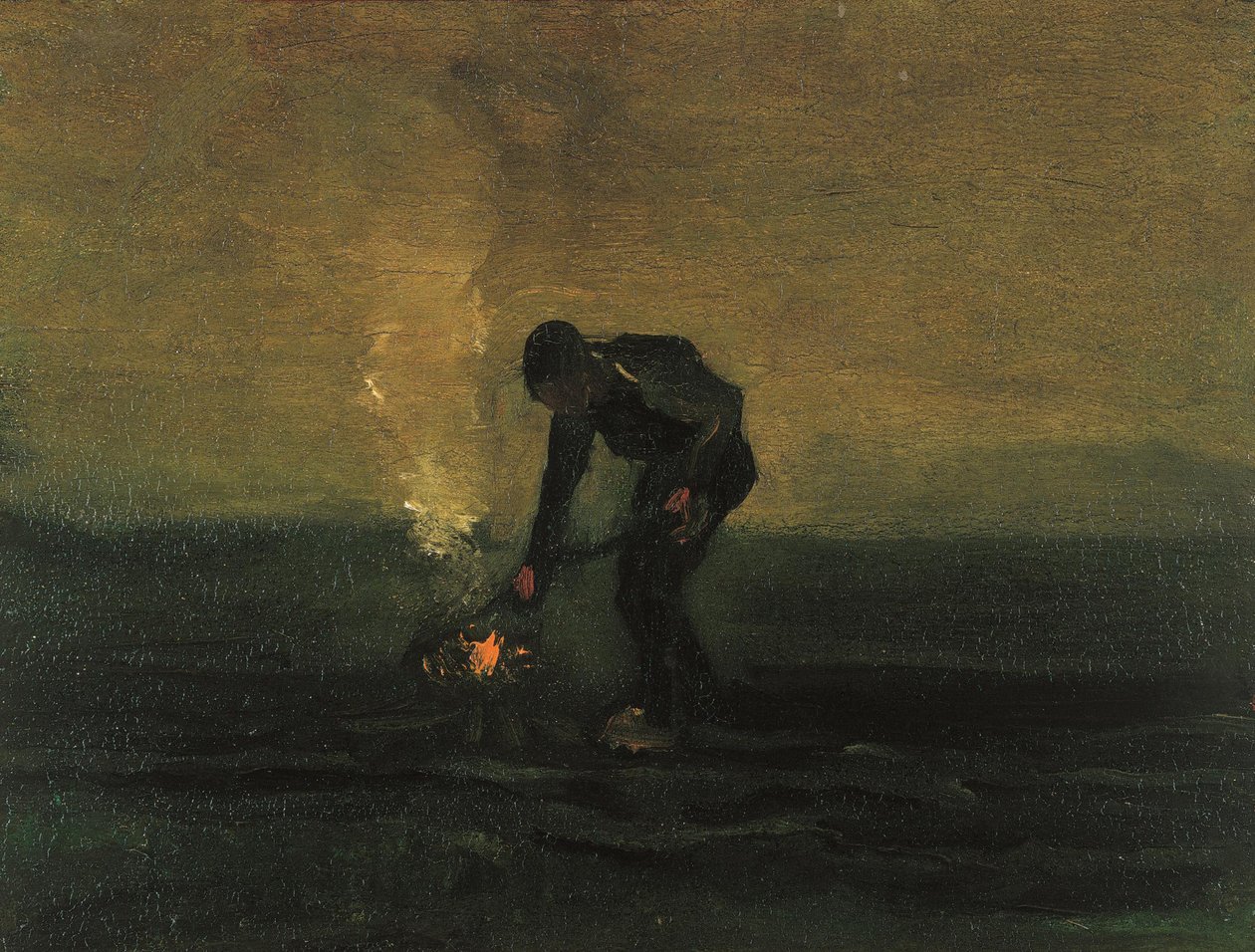 Bondens brændende ukrudt, 1883. af Vincent van Gogh