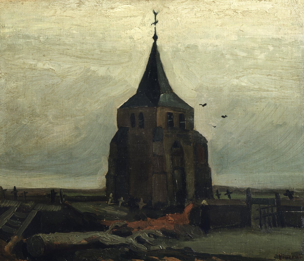 Det gamle tårn, 1884. af Vincent van Gogh