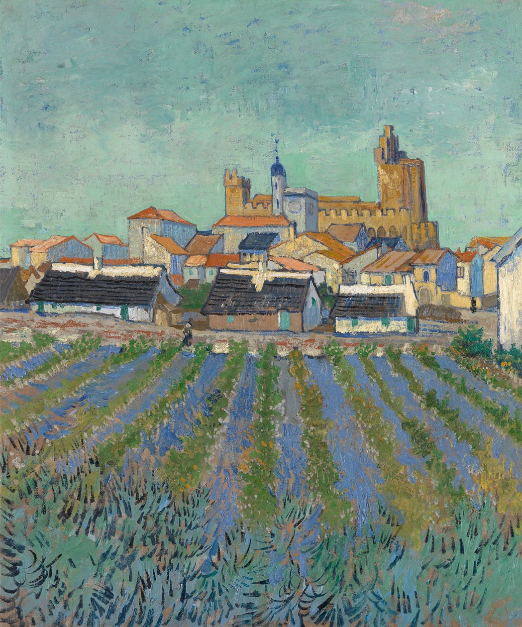 Udsigt over Saintes-Maries-de-la-Mer, 1888. af Vincent van Gogh