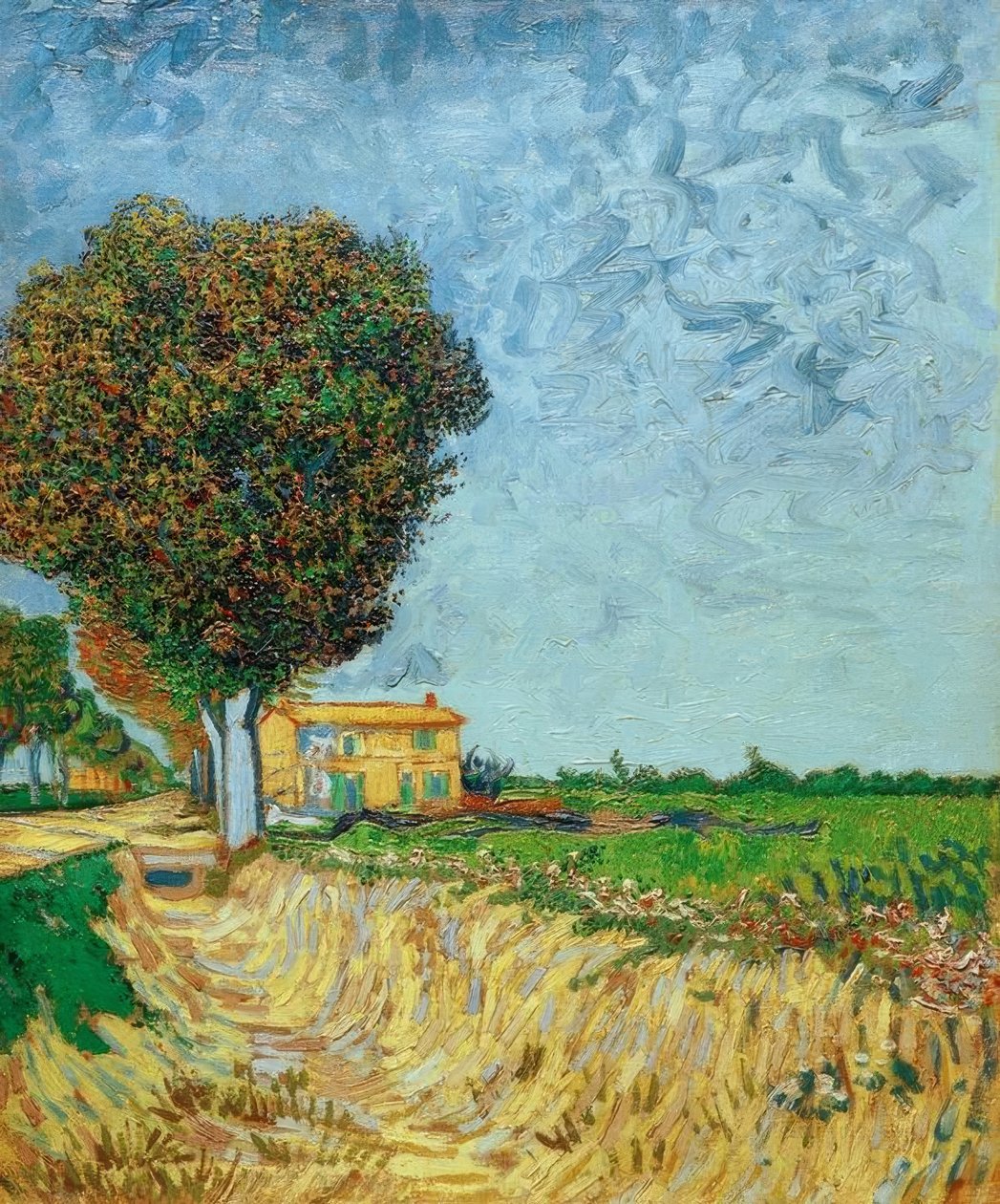 Avenue nær Arles med huse af Vincent van Gogh