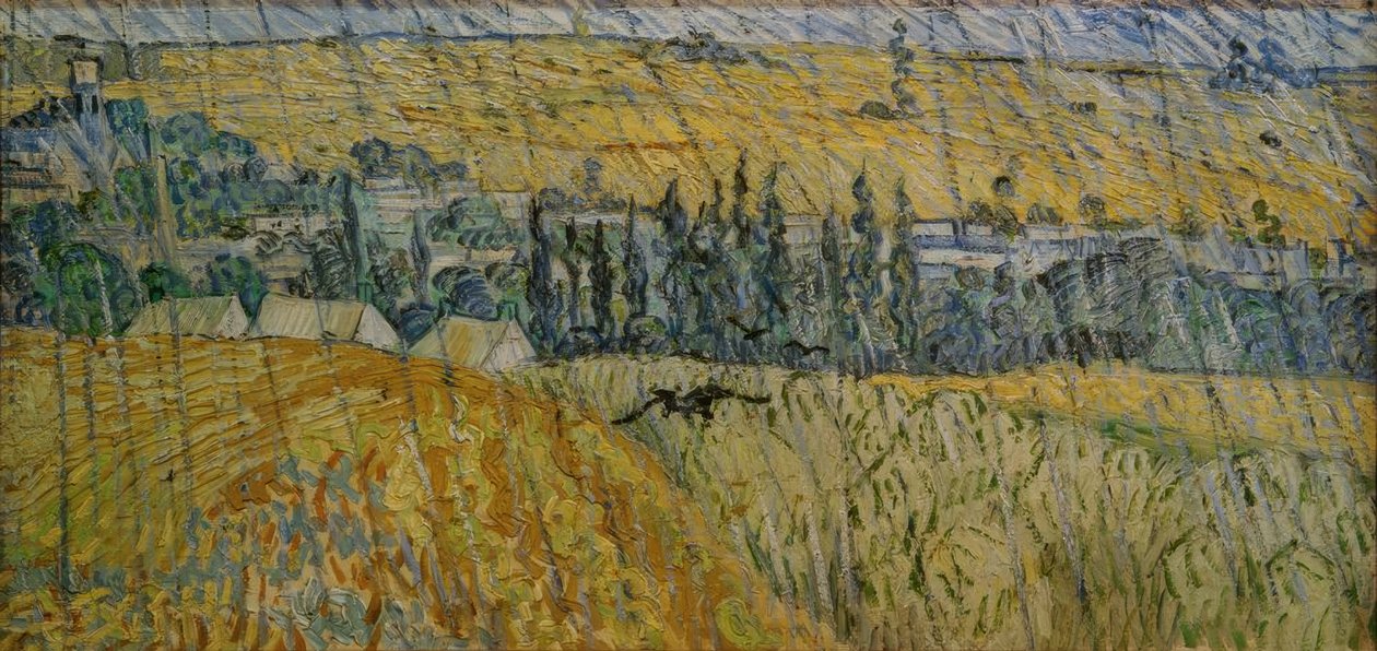 Auvers i regnen af Vincent van Gogh