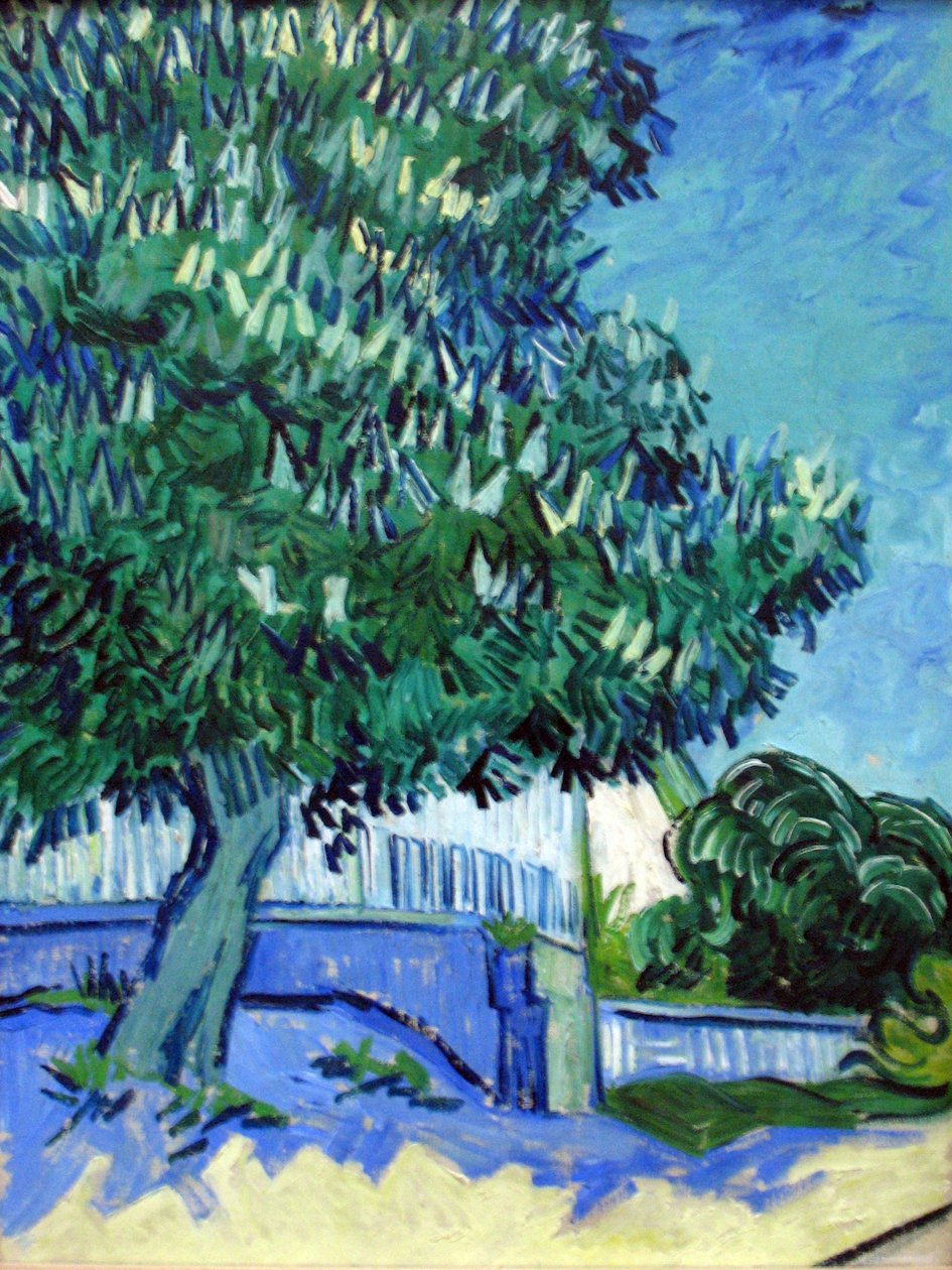 Blomstrende kastanjetræer af Vincent van Gogh