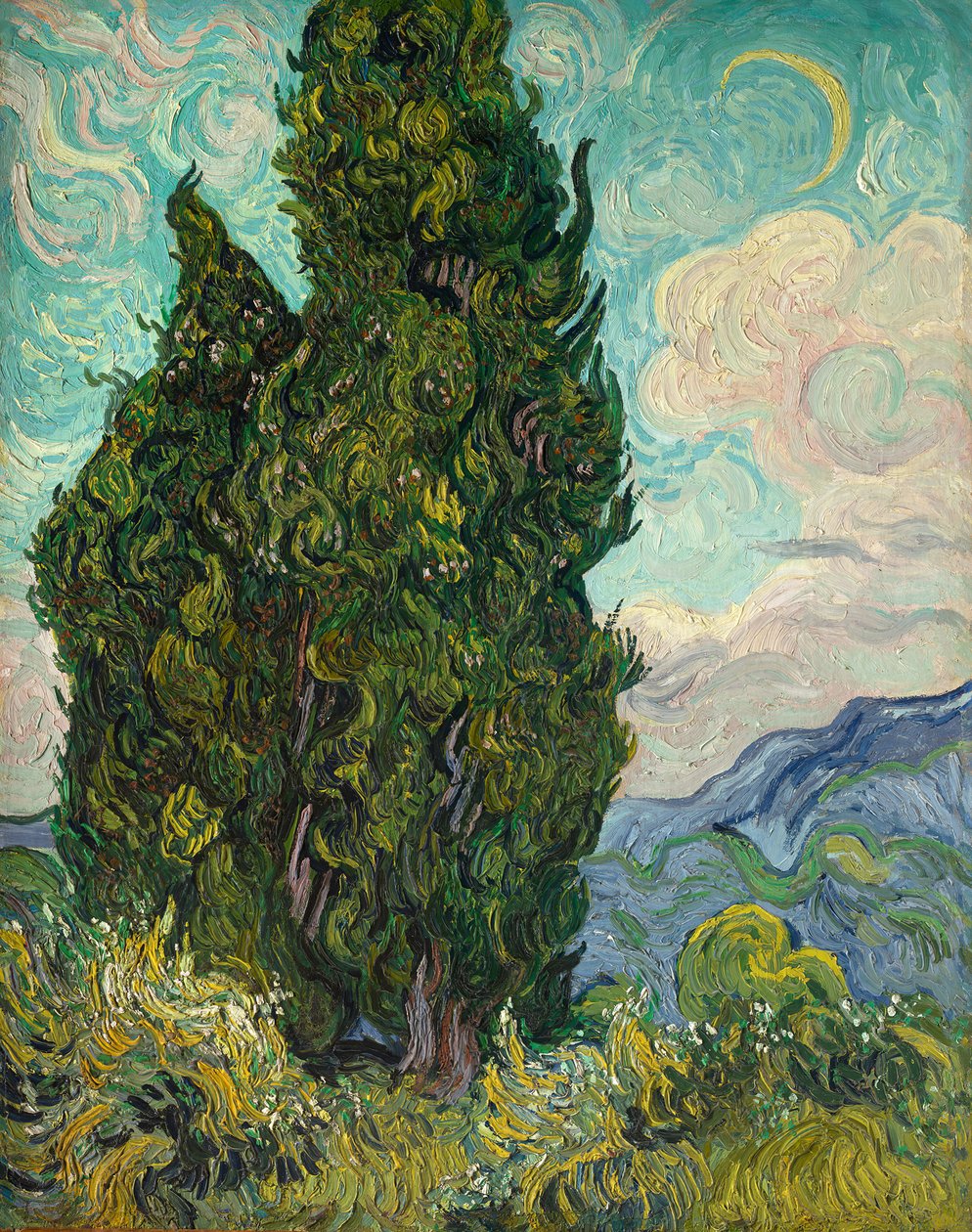 Cypresser, 1889. af Vincent van Gogh