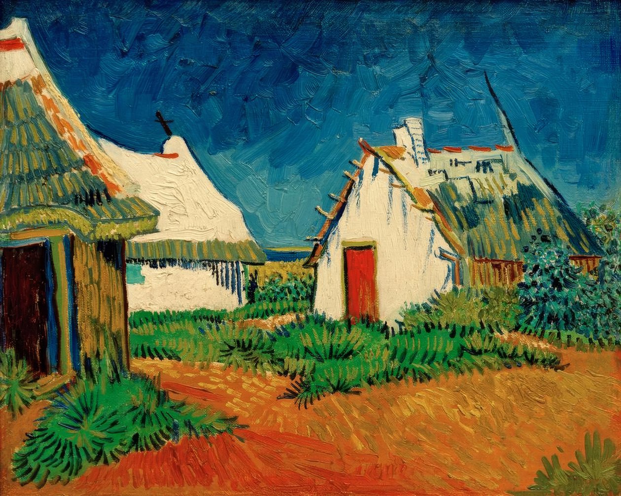 Tre hvide hytter i Saintes-Maries af Vincent van Gogh