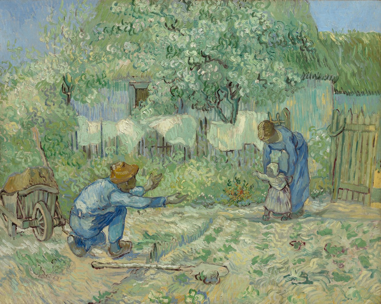 Første skridt, efter hirse af Vincent van Gogh