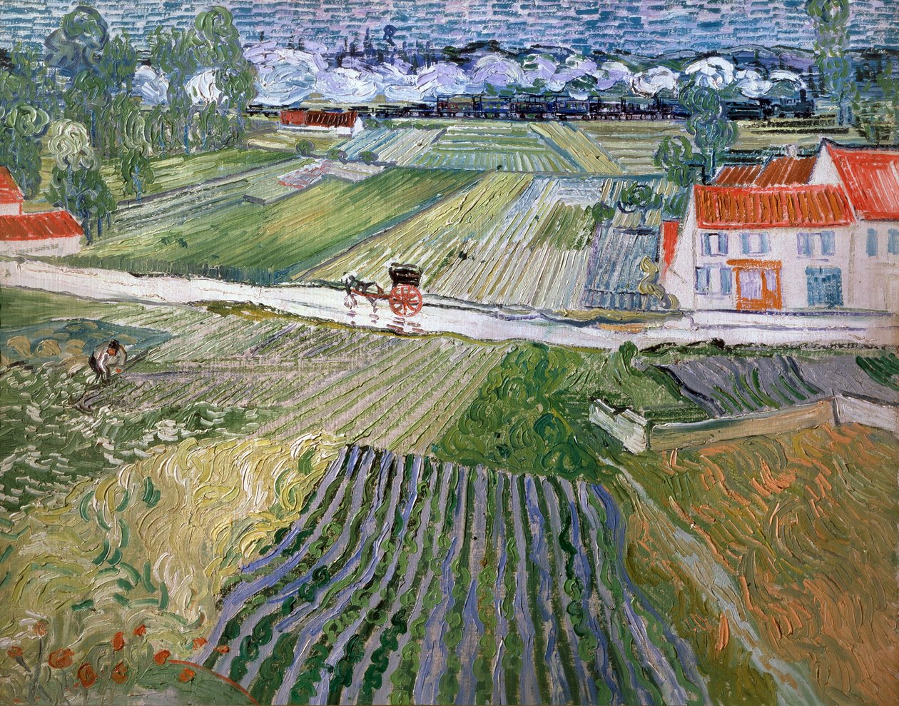 Landskab ved Auvers efter regn, 1890. af Vincent van Gogh