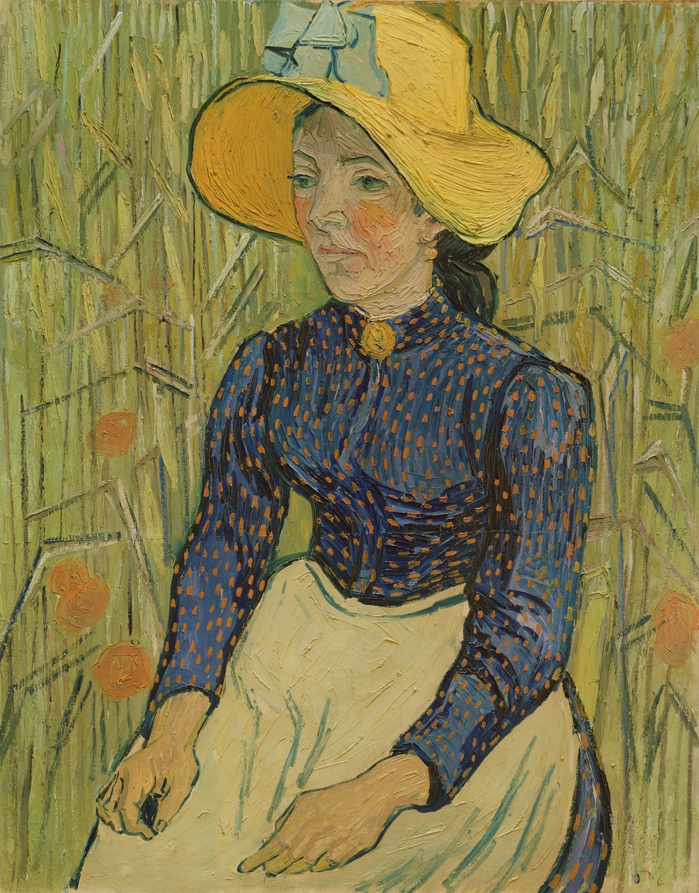 Bondepige i stråhat, 1890 af Vincent van Gogh