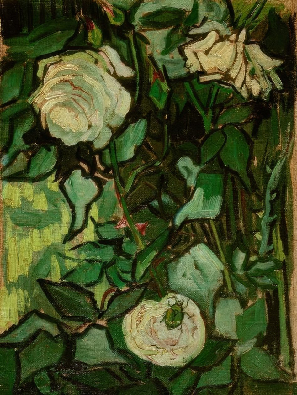 Roser og en bille af Vincent van Gogh