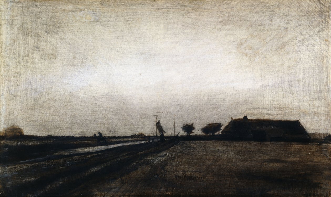 Solopgang; Solopgangen, 1883 af Vincent van Gogh