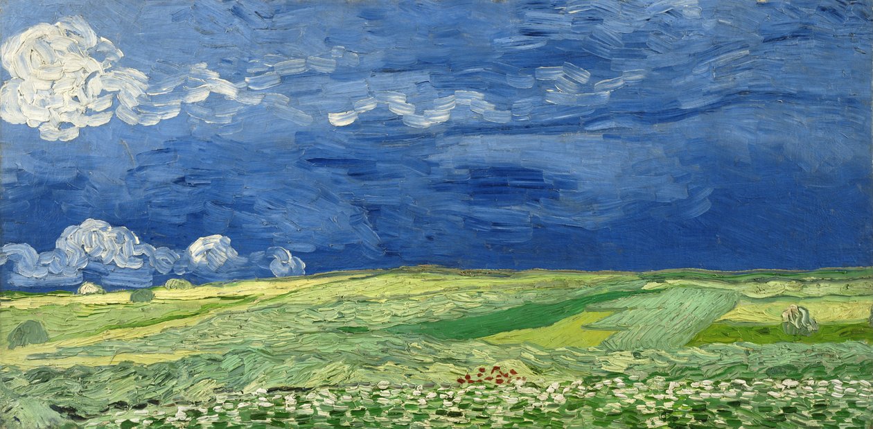 Hvedemark under tordenskyer, 1890 af Vincent van Gogh