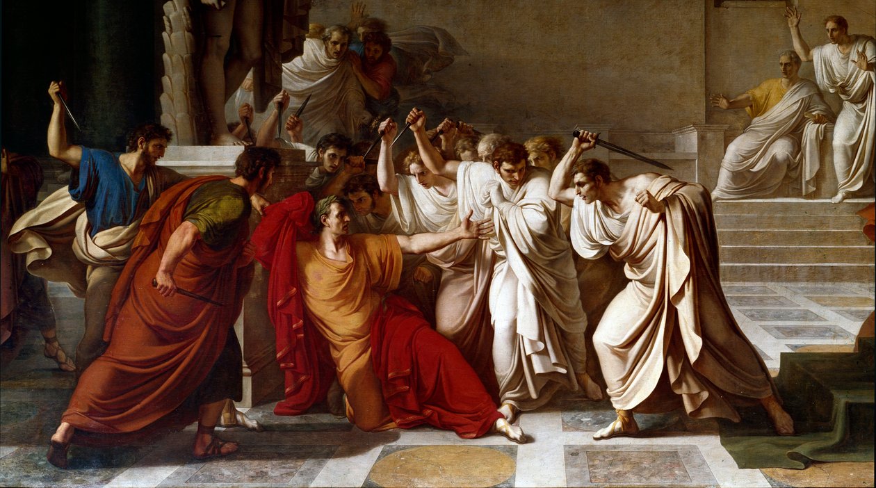 Julius Cæsars død, detaljer af Vincenzo Camuccini