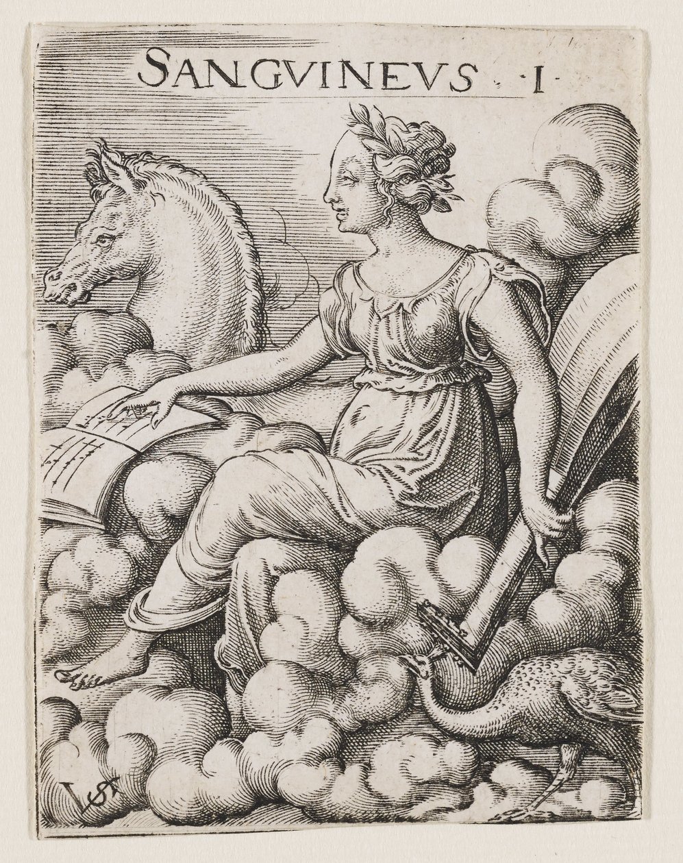 Sanguine Temperament, ca. 1530-62 (gravering) af Virgilius the elder Solis