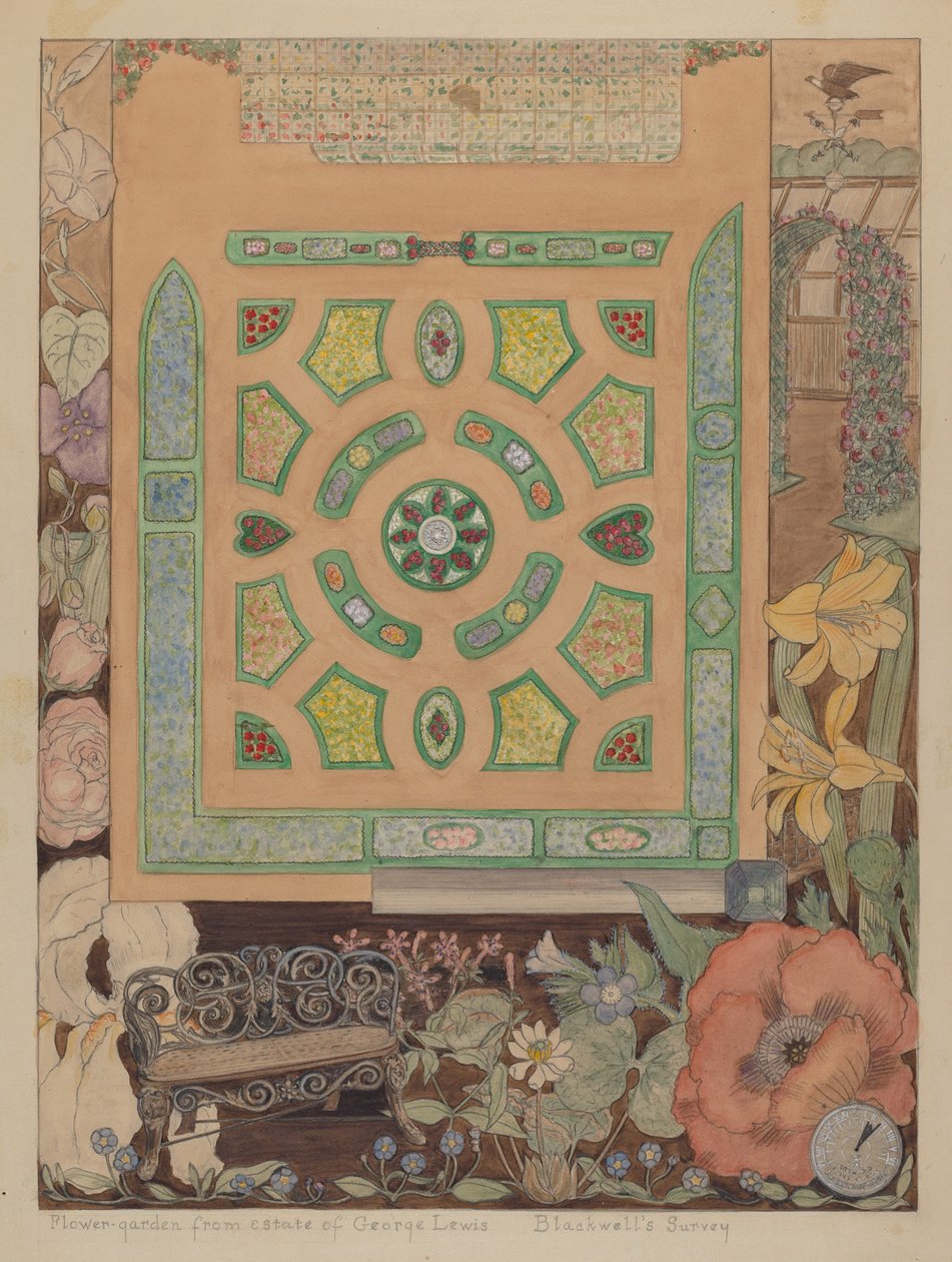 Blomsterhave - Lewis Estate, ca. 1936. af Virginia Richards
