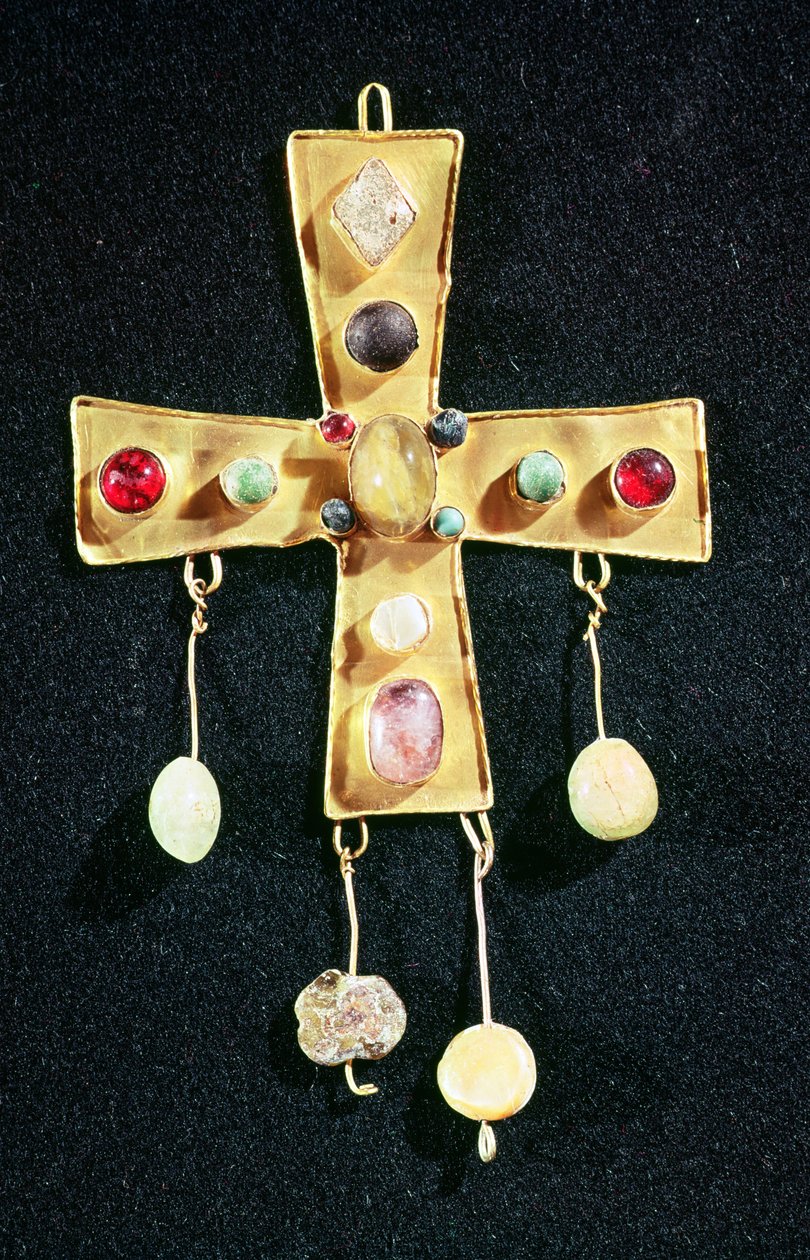 Kors fra Torredonjimeno-skatten (guld og halvædelsten) af Visigothic