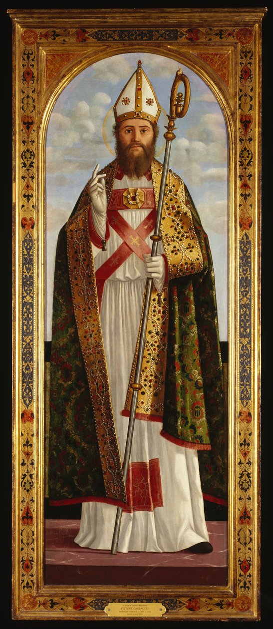 En biskop hellig velsignelse af Vittore Carpaccio