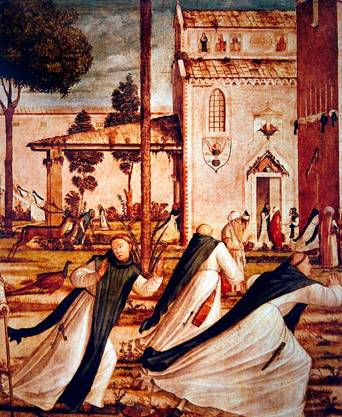 Detalje af Sankt Jerome, der tæmmer løven, ca. 1501-09 af Vittore Carpaccio